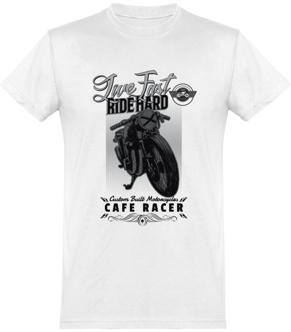 T shirt homme�ride hard moto cafe racer