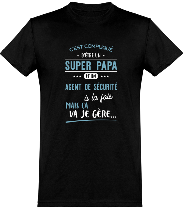 T shirt homme�super papa et agent de securite