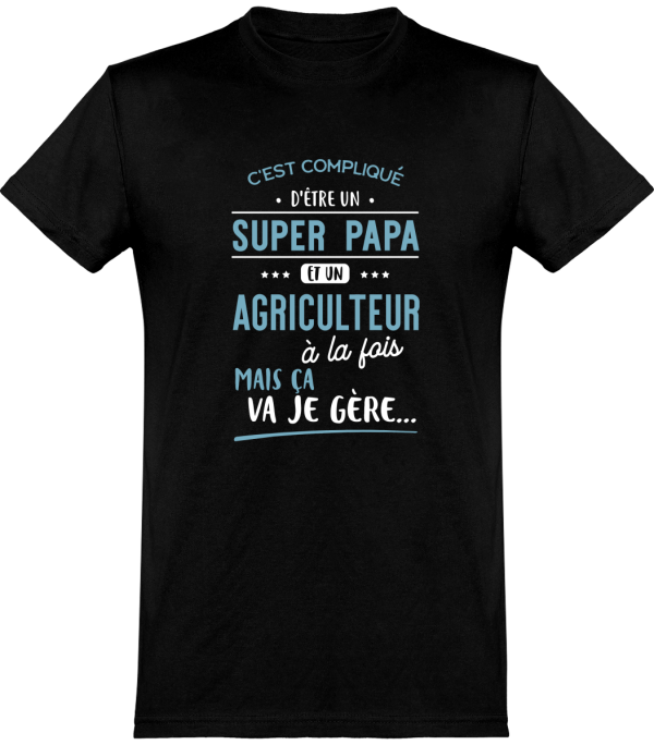 T shirt homme�super papa et agriculteur