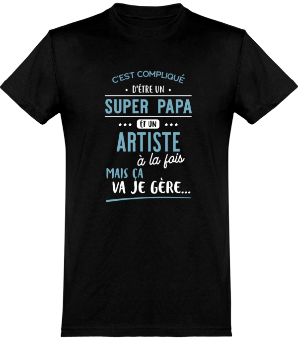 T shirt homme�super papa et artiste