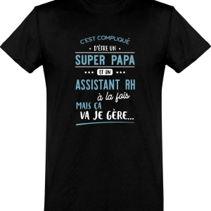 T shirt homme�super papa et assistant rh T shirt homme�super papa et assistant rh