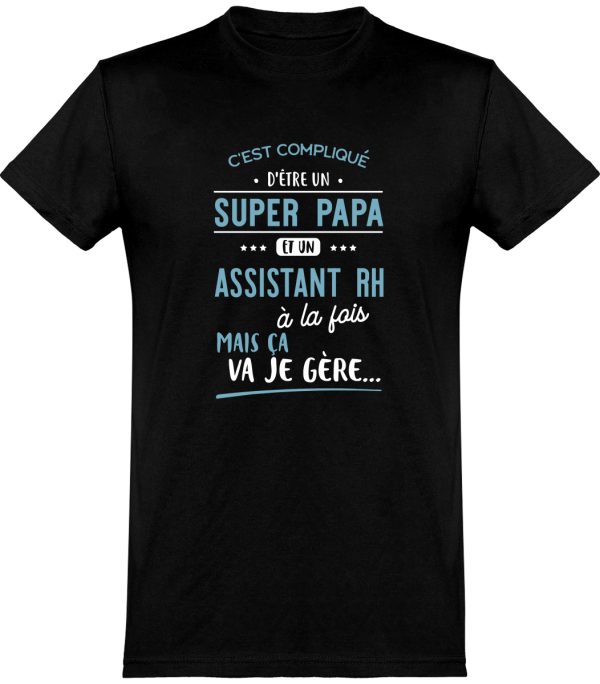 T shirt homme�super papa et assistant rh