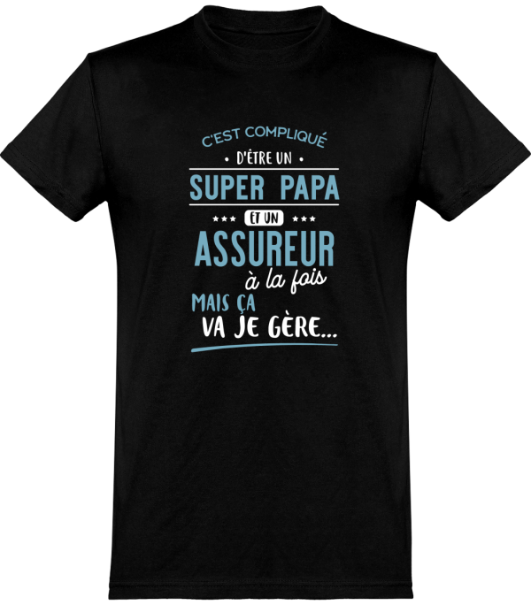 T shirt homme�super papa et assureur