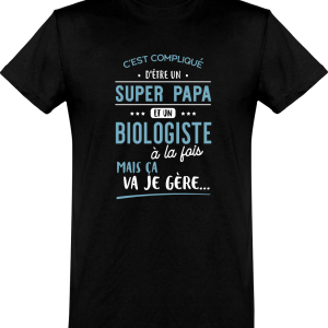 T shirt homme�super papa et biologiste T shirt homme�super papa et biologiste