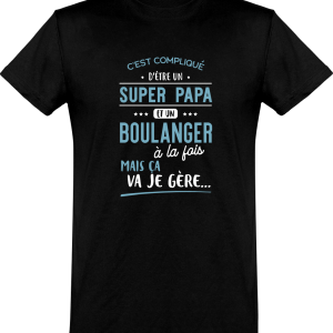 T shirt homme�super papa et boulanger T shirt homme�super papa et boulanger