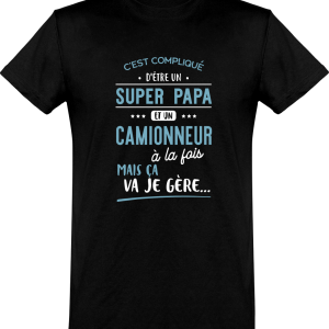 T shirt homme�super papa et camionneur T shirt homme�super papa et camionneur