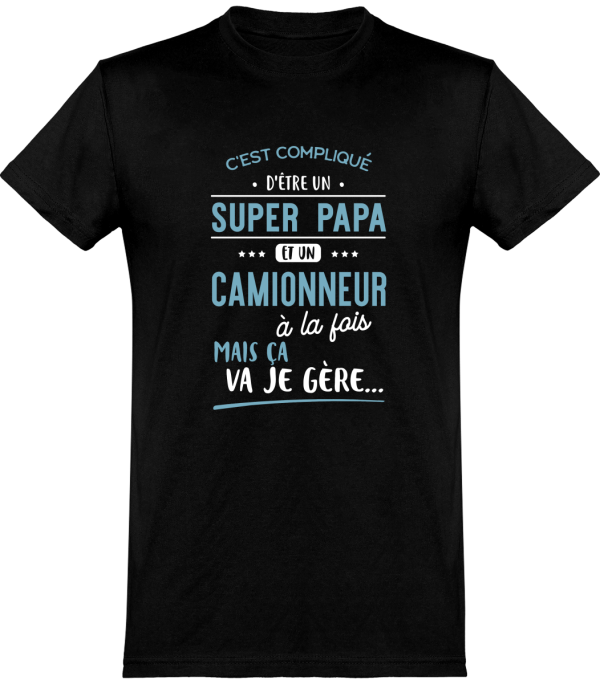 T shirt homme�super papa et camionneur