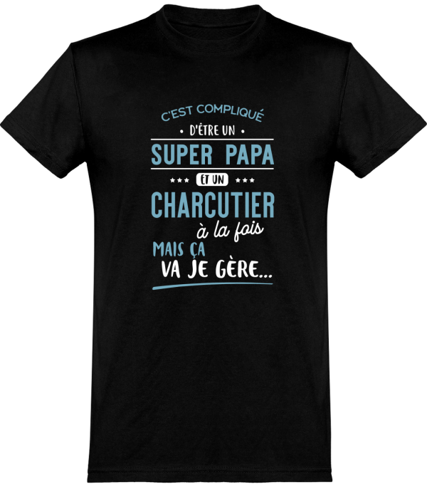 T shirt homme�super papa et charcutier