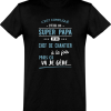 T shirt homme�super papa et chef de chantier