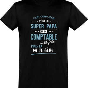 T shirt homme�super papa et comptable T shirt homme�super papa et comptable