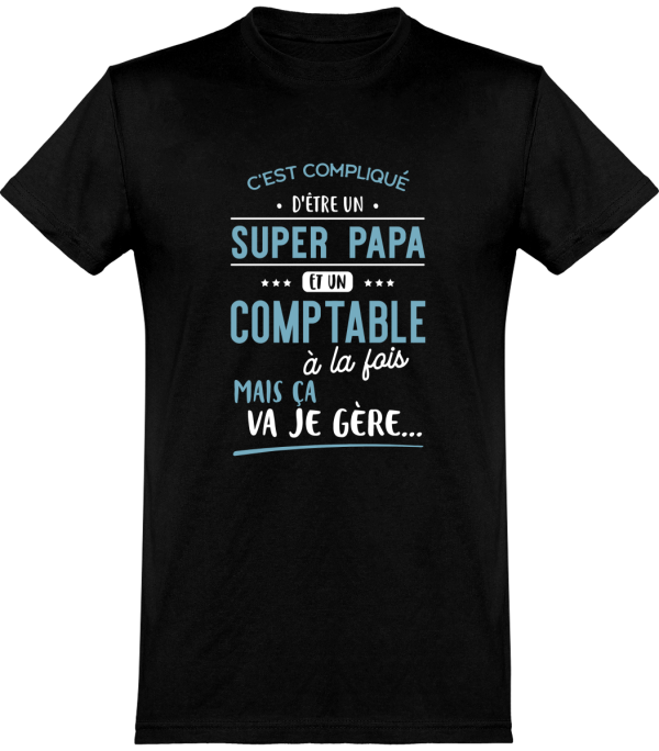 T shirt homme�super papa et comptable