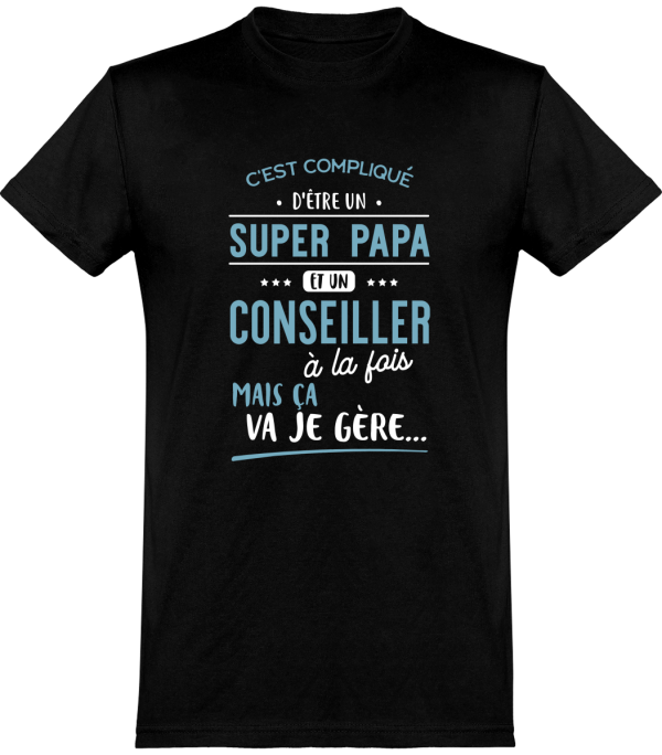 T shirt homme�super papa et conseiller