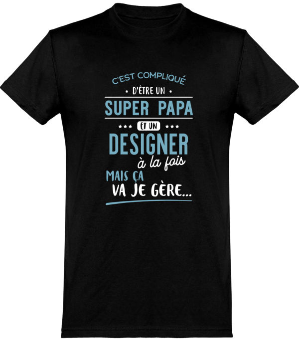 T shirt homme�super papa et designer