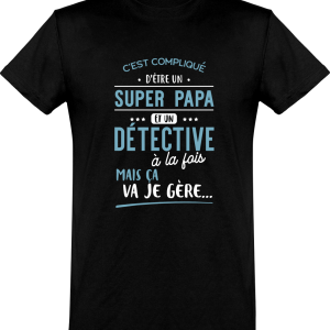T shirt homme�super papa et detective T shirt homme�super papa et detective