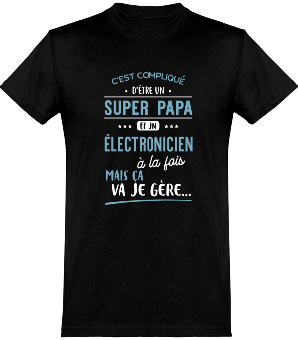 T shirt homme�super papa et electronicien