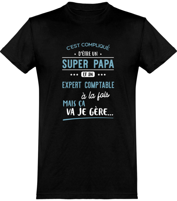 T shirt homme�super papa et expert comptable