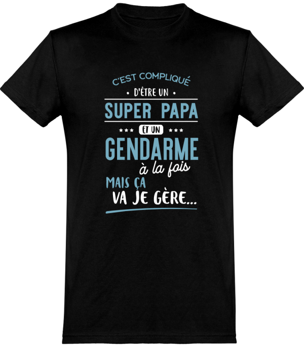 T shirt homme�super papa et gendarme