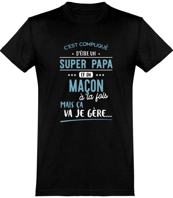 T shirt homme�super papa et macon