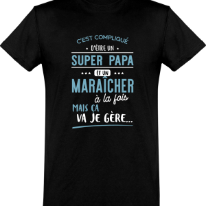 T shirt homme�super papa et maraicher T shirt homme�super papa et maraicher
