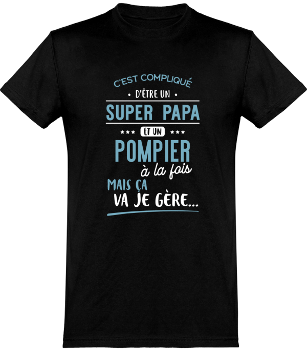 T shirt homme�super papa et pompier