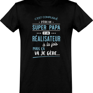 T shirt homme�super papa et raalisateur T shirt homme�super papa et raalisateur
