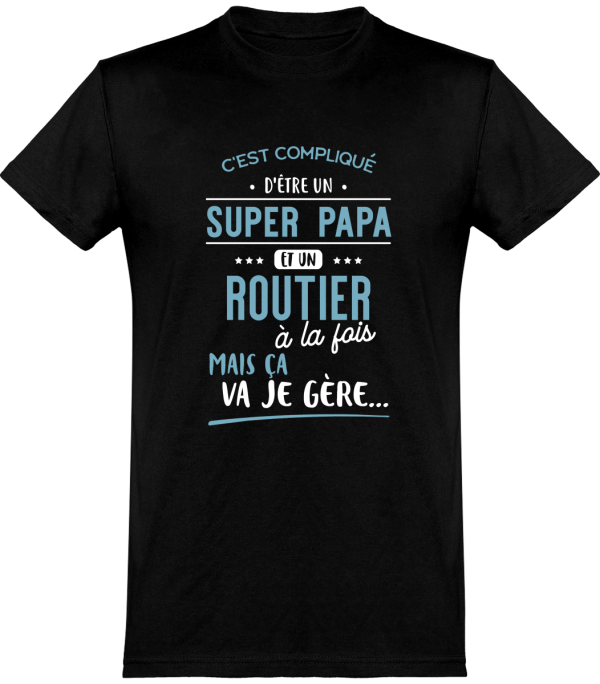 T shirt homme�super papa et routier