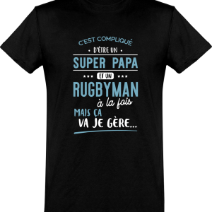 T shirt homme�super papa et rugbyman T shirt homme�super papa et rugbyman