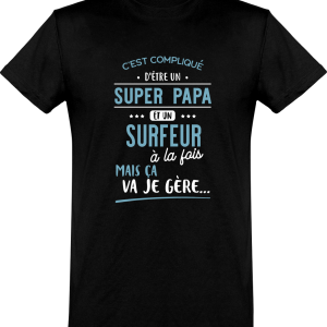 T shirt homme�super papa et surfeur T shirt homme�super papa et surfeur