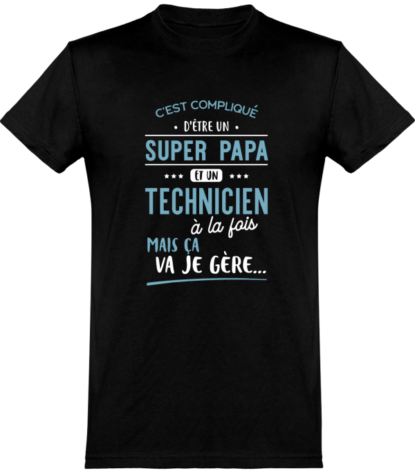 T shirt homme�super papa et technicien