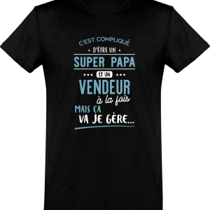 T shirt homme�super papa et vendeur T shirt homme�super papa et vendeur