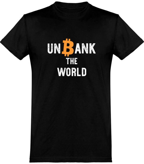 T shirt homme�unbank the world bitcoin