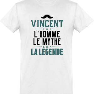 T shirt homme�vincent l’homme le mythe la legende