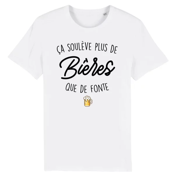 T Shirt Ca souleve plus de bieres que de fonte – Pour Homme