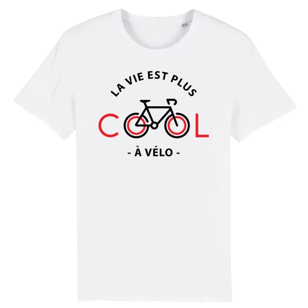 T Shirt La vie est plus cool a velo – Pour Homme