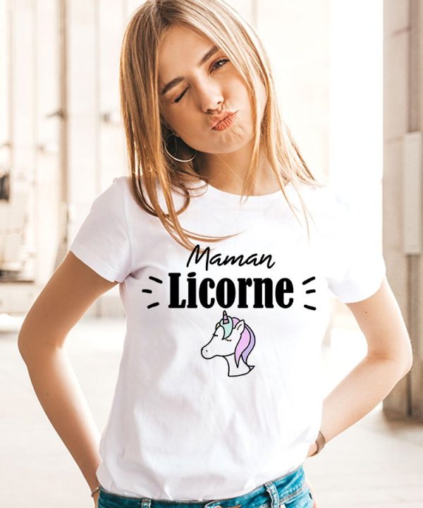 T-Shirt Maman Licorne pour femme