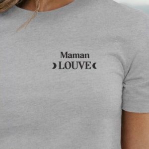 T-Shirt Maman Louve lune coeur Pour femme 1 T Shirt Maman Louve lune coeur Pour femme 4