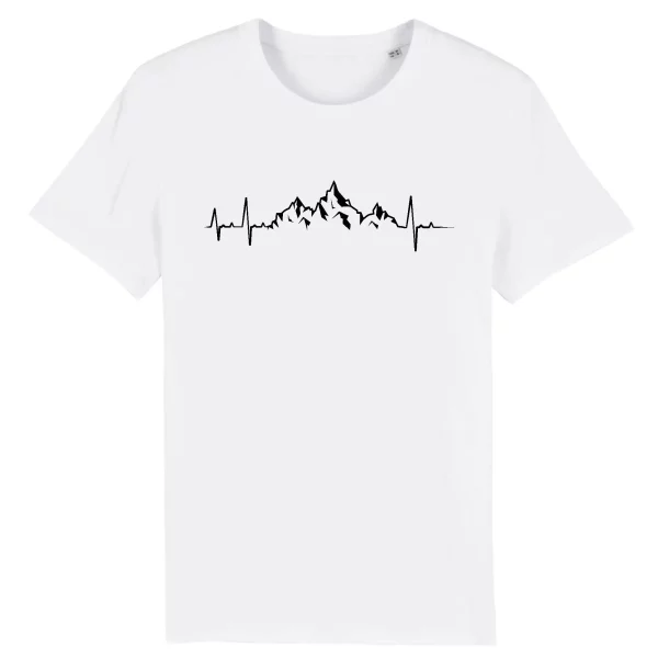 T Shirt Montagne heart beat – Pour Homme