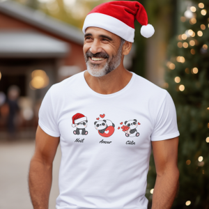 T-shirt Noel Amour et Panda – pour Homme et Femme