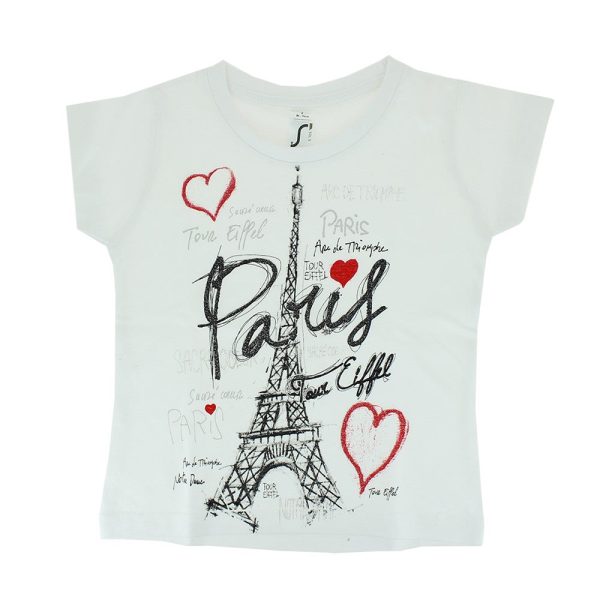 T-shirt Paris tour Eiffel coeur