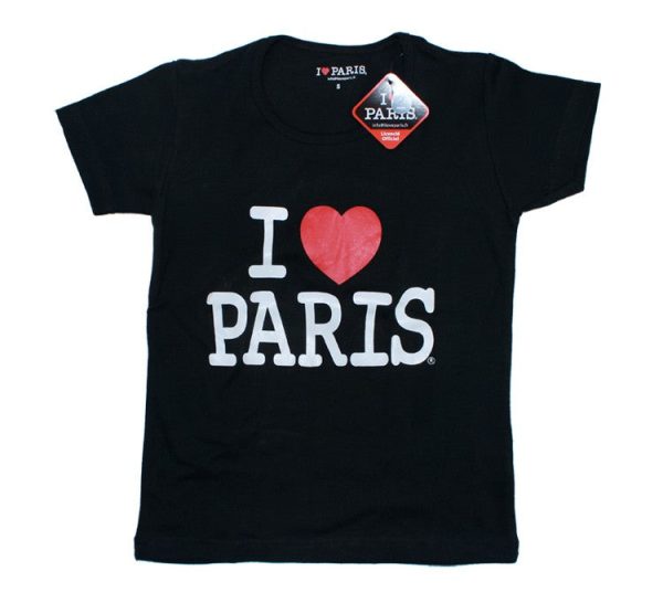 T-shirt noir Femme I love Paris