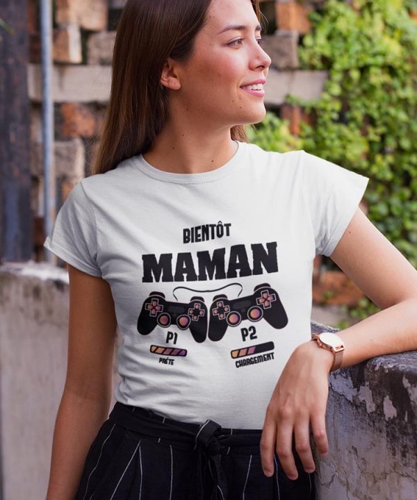 Tee-Shirt Bientot Maman Geek pour femme