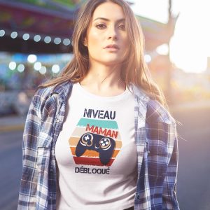 Tee-Shirt Niveau Maman Debloque pour femme