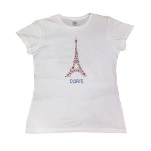 Tee Shirt Tour Eiffel Paris multicolore