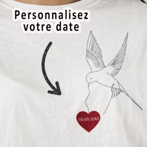 Tee-shirt – Colombe date – Pour femme Tee-shirt – Colombe date – Pour femme