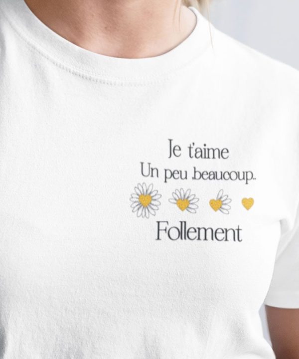 Tee-shirt – Je t’aime un peu marguerite – Femme