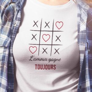 Tee shirt Lamour gagne toujours Femme 3