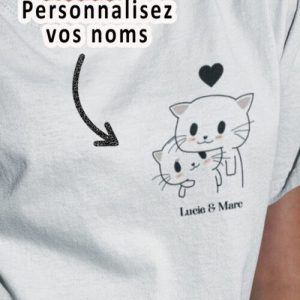 Tee shirt Love chaton personnalise Pour femme 3