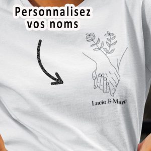 Tee-shirt – Main fleur personnalise – Pour femme Tee-shirt – Main fleur personnalise – Pour femme