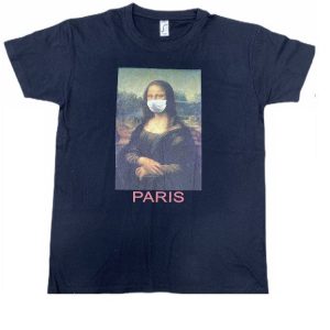 Tee shirt Mona Lisa la Joconde avec masque Tee shirt Mona Lisa la Joconde avec masque