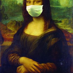 Tee shirt Mona Lisa la Joconde avec masque Tee shirt Mona Lisa la Joconde avec masque